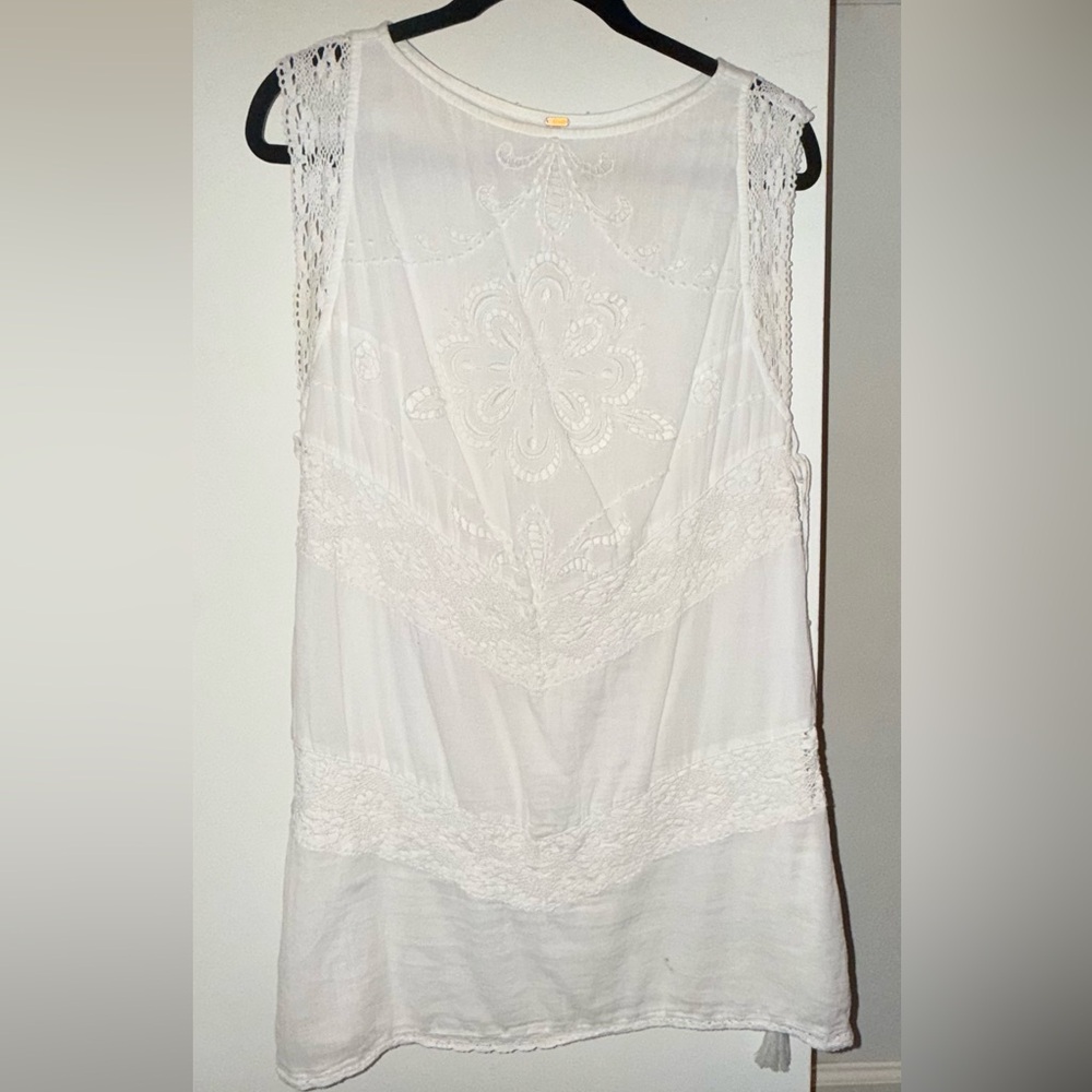 Free People White Lace Mini Dress